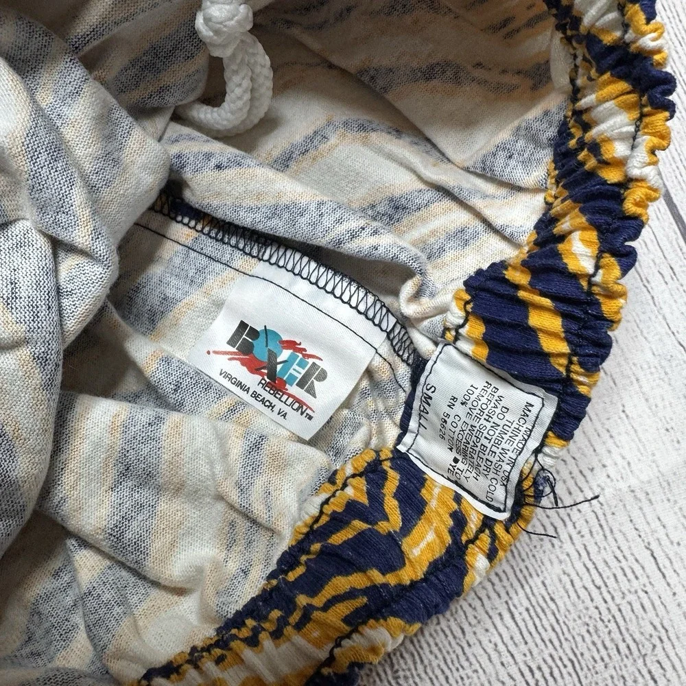 Boxer Rebellion Vintage Comfort Pants Mens Small Blue Gold Tiger Stripe WVU‎ NWT